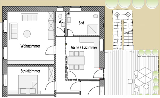 Grundriss Wohnung 1