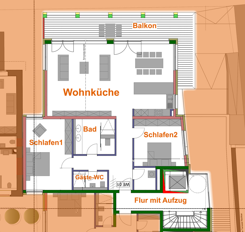  Grundriss Wohnung I - Ferienwohnung am Mantelhafen Überlingen